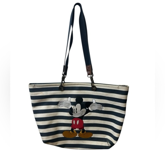 Vintage Striped Mickey Mouse Tote Beach Bag - Picture 7 of 7